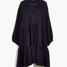 New Madewell Lightspun Colette Mini Dress 2 Night Vision Womens