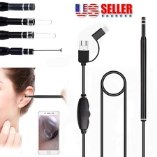 LED Ear Endoscope HD Otoscope Ear Wax Cleaning Camera Tool Cleaner Removal Kit