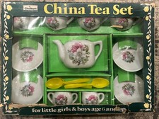 Vintage Chilton Toys China Tea Set in Box Complete Kids Play Set 1970s