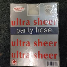 Vintage Pantyhose Ultra Sheer Tights 1st Quality Off White Queen Plus Size