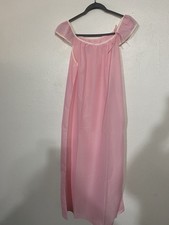 Vtg Berkcliff 70's pink Negligee Nightie Nightgown lace medium 36 Polyester New