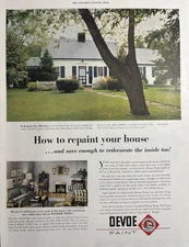 1951 Devoe Paint House One Coat Kanas City Mo Raynolds Inside VTG Print Ad