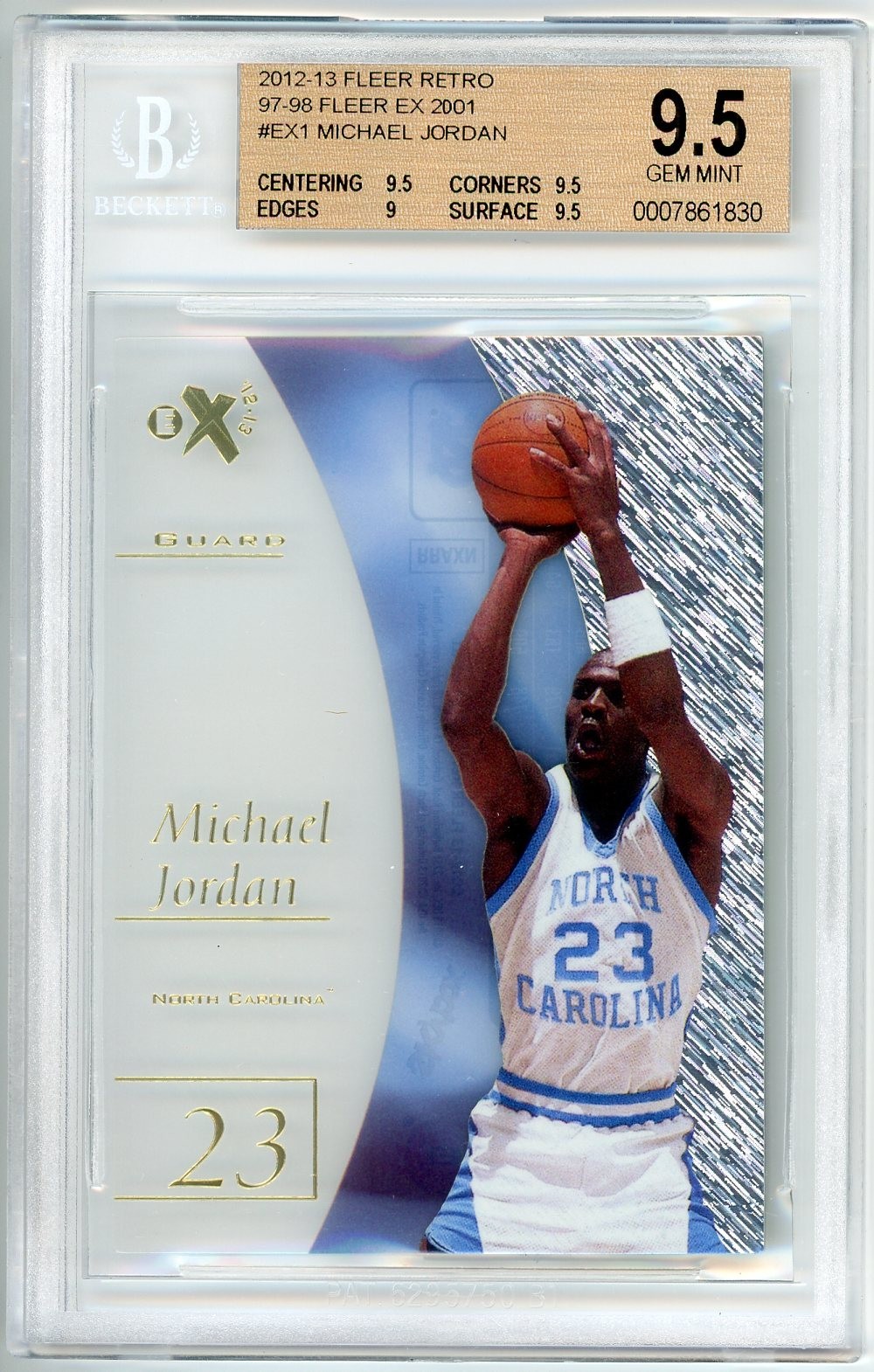 Michael Jordan 2012-13 Fleer Retro EX 2001 #EX-1 BGS 9.5 Gem Mint