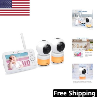 5-Inch HD Baby Monitor with Two Cameras & Night Light - Non-WiFi Security System