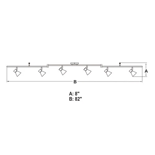 Vaxcel Lighting C0288 Alto 6 Light 82"W LED Swing Arm Rail - Black - Picture 7 of 9
