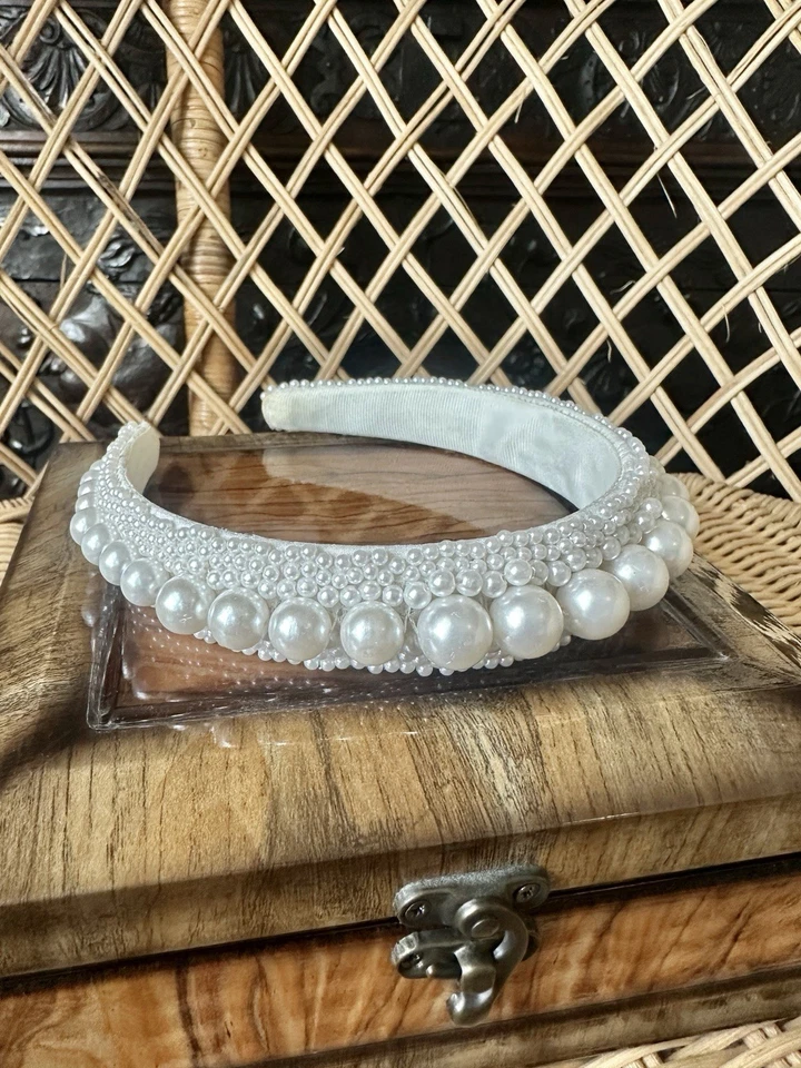 Трудно найти обруч для волос Mignonne Gavigan X LELA Pearl свадебная коллекция - Изображение 3 из 4