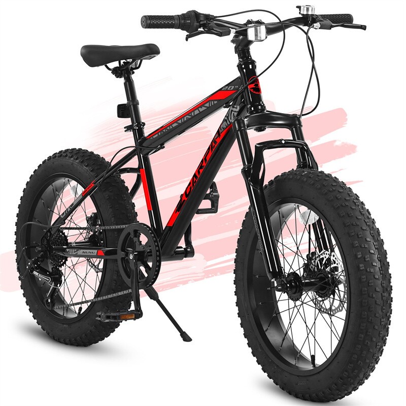 20" Mountain Bike Wide Tires 7-Speed Disc Brakes,Front Suspe