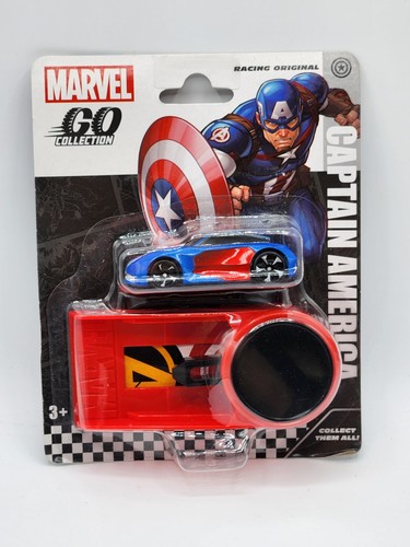 MARVEL GO COLLECTION CAPTAIN AMERICA Diecast Car & Launcher - Picture 1 of 3