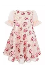 Disney Beauty And The Beast Princess Belle Sequin Rose Dress Pink Girls Sz 9/10