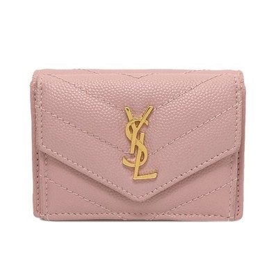 YVES SAINT LAURENT  V-stitch compact wallet Bifold Wallet with Coin Pocket C...