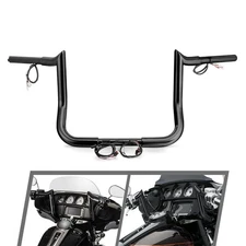MOFUN 10" Rise Black Pre-wired Bagger Bar-Sharp For Harley Electra Glide