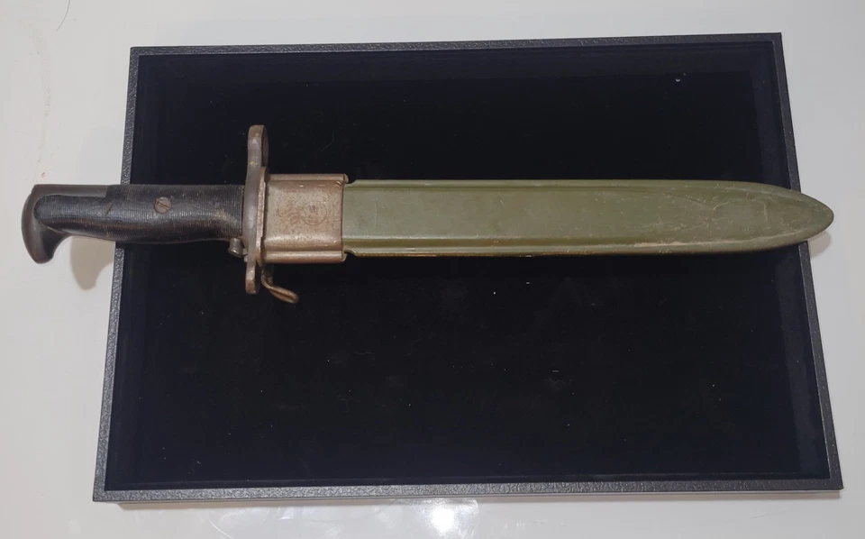 Vintage WWII US Army M1 Garand Bayonet 10” w/ Scabbard made by AFH - Image 3 of 4
