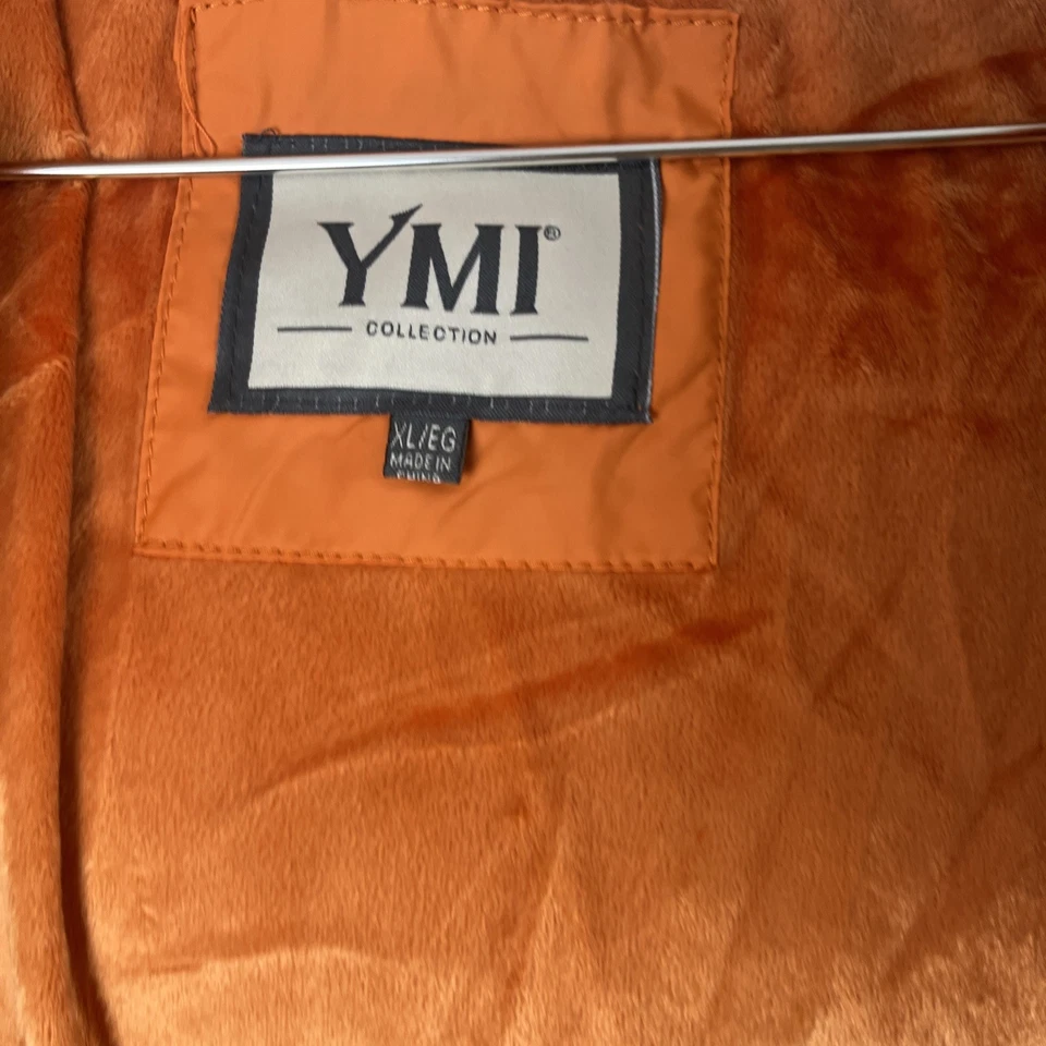 YMI Collection Orange Puffer Jacket Size XL READ New W Tags Plush Med Weight - Image 4 of 4