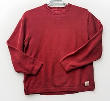 Vintage Eddie Bauer Red Cotton Knit Sweater Men's Size M Crewneck Singapore 90s