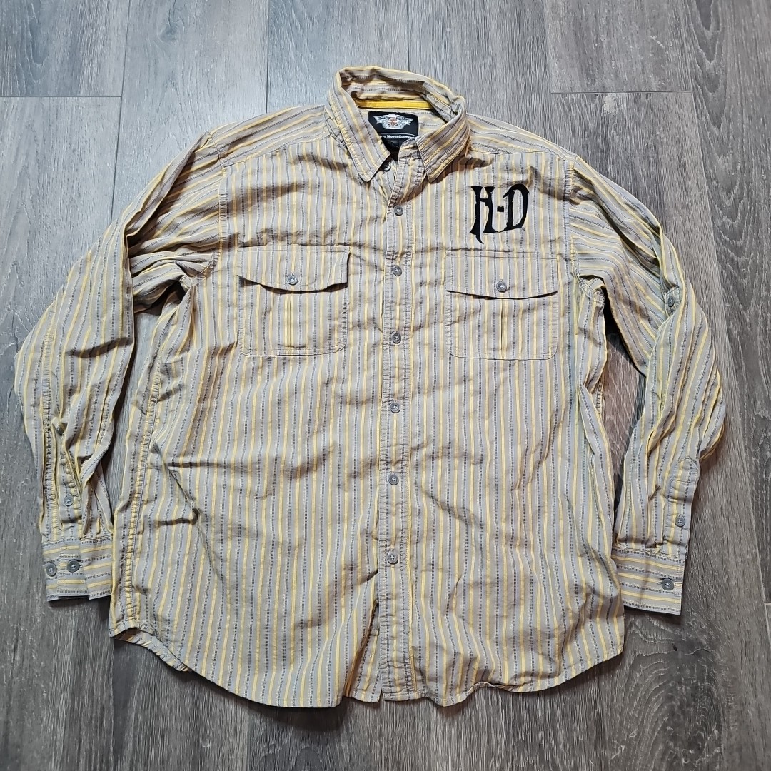 chinese dress ladies Harley-Davidson Men's Long Sleeve Button Shirt, Willie G Skull, Gray