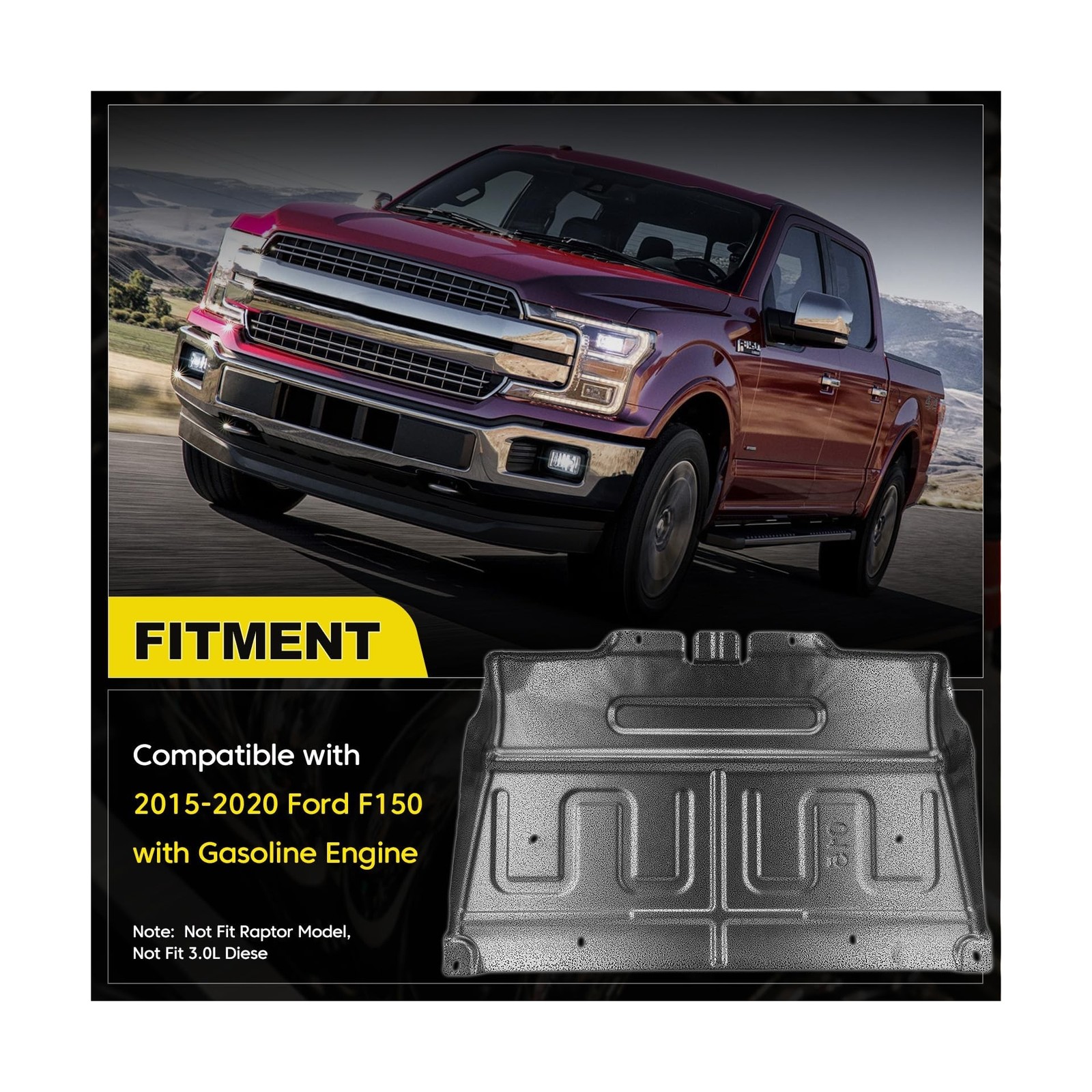 Upgrade Manganese Steel Splash Panel Shield Under Diaper Gas Motor Compatible...