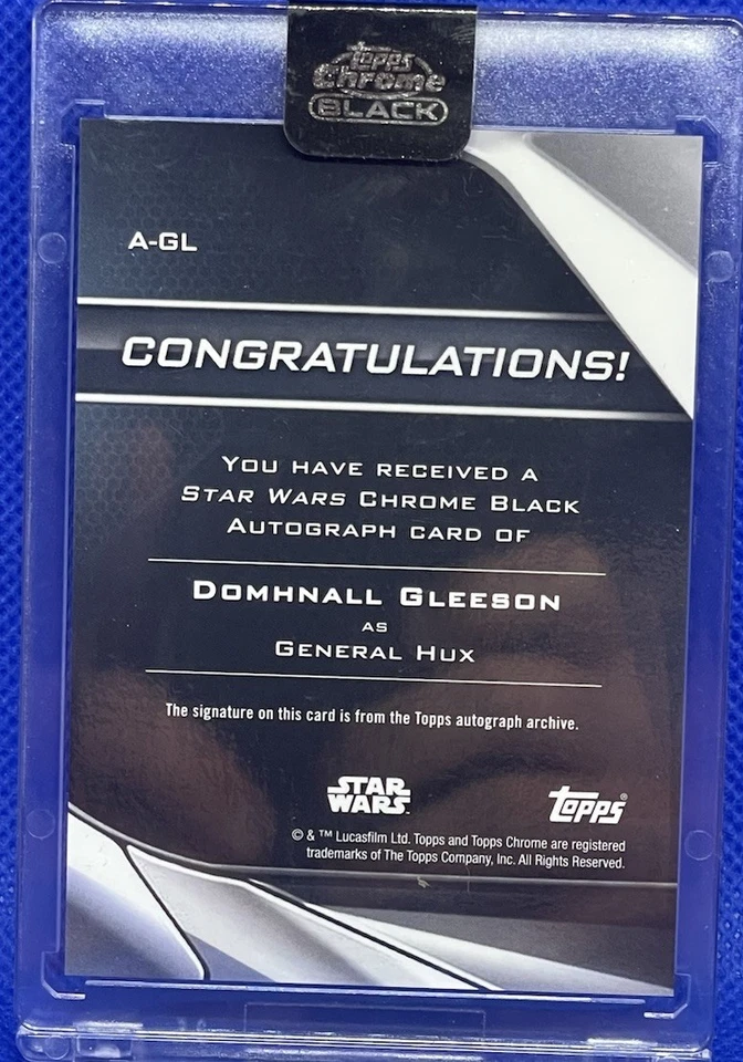 2023 Topps Star Wars Chrome Black GEN. HUX Orange SP Auto DOMHNALL GLEESON /25 - Image 2 of 2