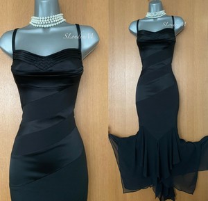black silk ball gown