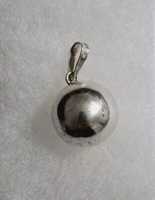 .925 Mexico Sterling Silver Harmony Chiming Ball Charm Pendant 15.4g 
