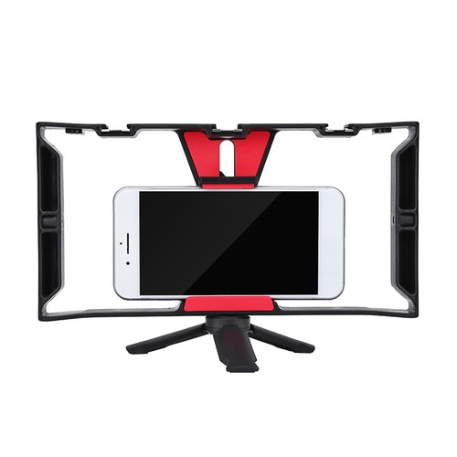 Dual Hanlde Handheld Phone Adjustable Stabilizer Support Recording Rig With - Picture 5 of 18