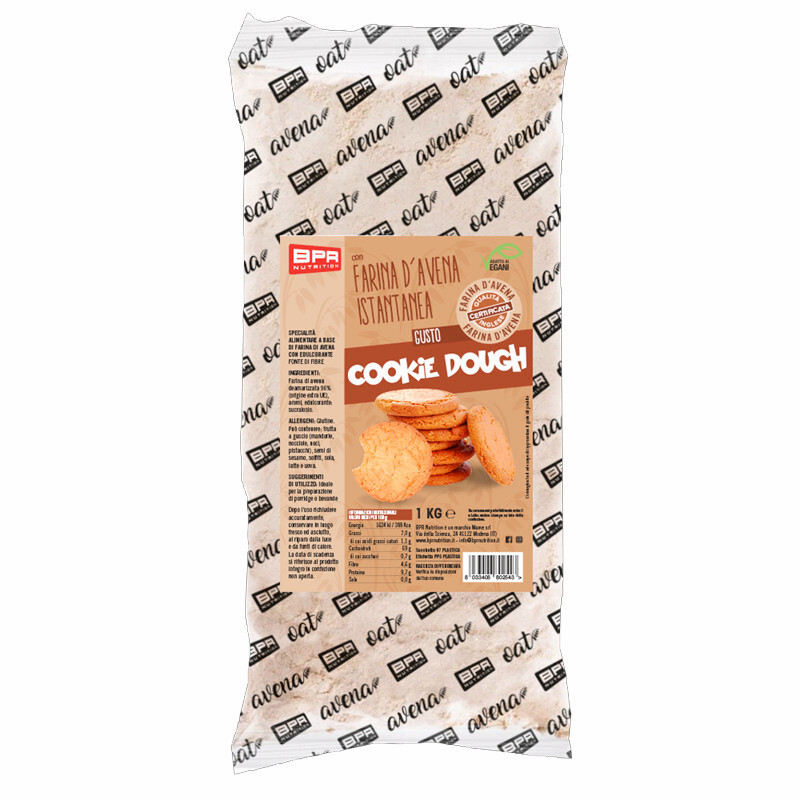 BPR NUTRITION Farina d'avena istantanea 1kg gusto COOKIE DOUGH