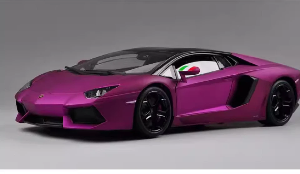 Welly 1:18 Lamborghini Aventador LP700-4 Racing Diecast Model Car Purple IN BOX - Image 3 of 3