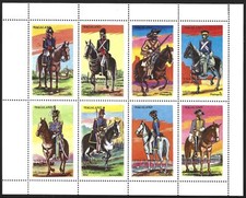 Nagaland 1976 USA Bicentennial,Horses,Military, MNH M/S Sheet of 8 Stamps #M2197