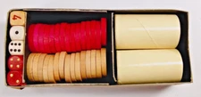 Backgammon Game Replacement Wood Pieces Dice Cups By Selchow & Righter 1975