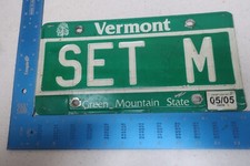 Vermont License Plate Tag 2005 05 VT Vanity Simulation Measure SET M