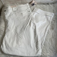 NYDJ Women's Marilyn Straight Cuff Cropped Jeans optic white Nwt 24w