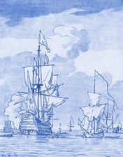Ceramic Tile Mural Kitchen Backsplash - Delft Ships - Amsterdam Dutch Art