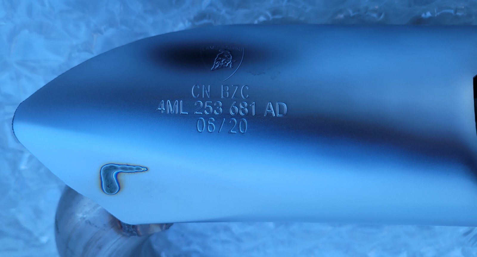 LAMBORGHINI URUS EXHAUST TIPS SILVER OEM TAILPIPE SATIN