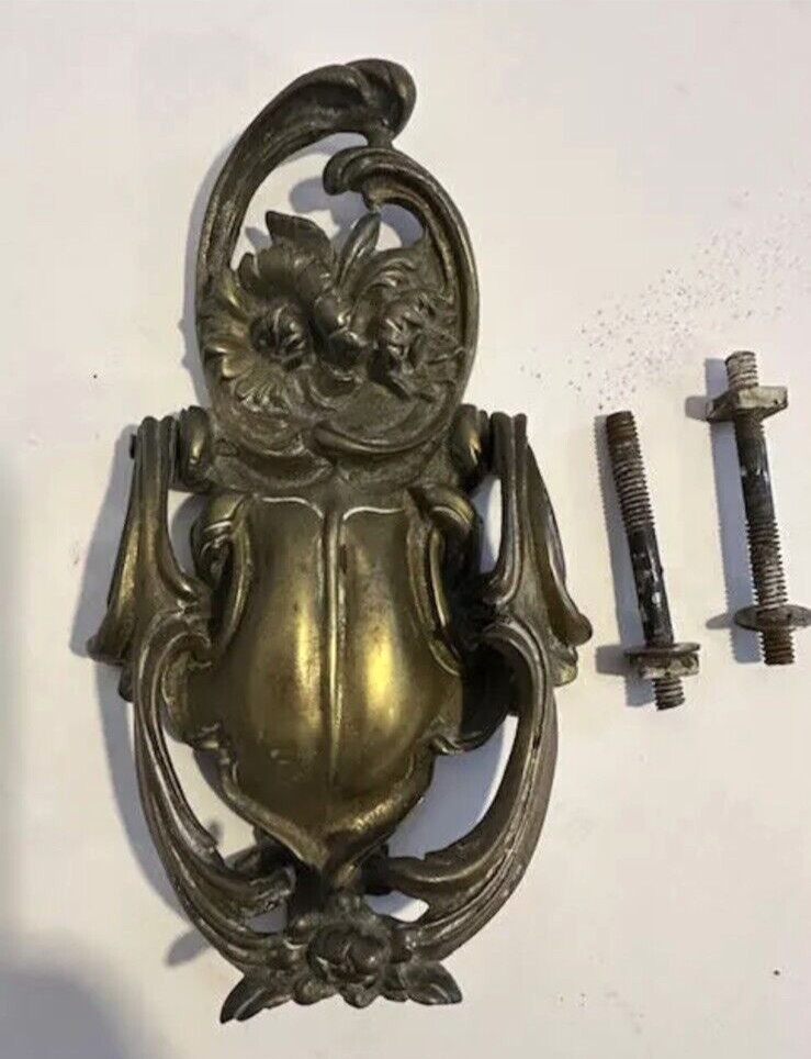 LARGE ANTIQUE c.1898 ART NOUVEAU NEW ORLEANS ARCHITECTURAL SALVAGE DOORKNOCKER