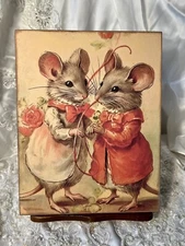 Valentine Animals: Mice #1  Print, Artist Canvas Board Sign