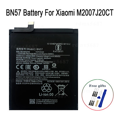 5060 mAh BN57 Battery For Xiaomi Poco X3 NFC M2007J20CG M2007J20CT + Tool USA