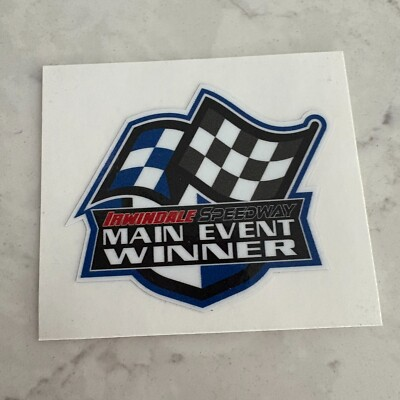 #ad Irwindale Speedway Main Event Winner Decal Sticker Advertising Collectible $4.84