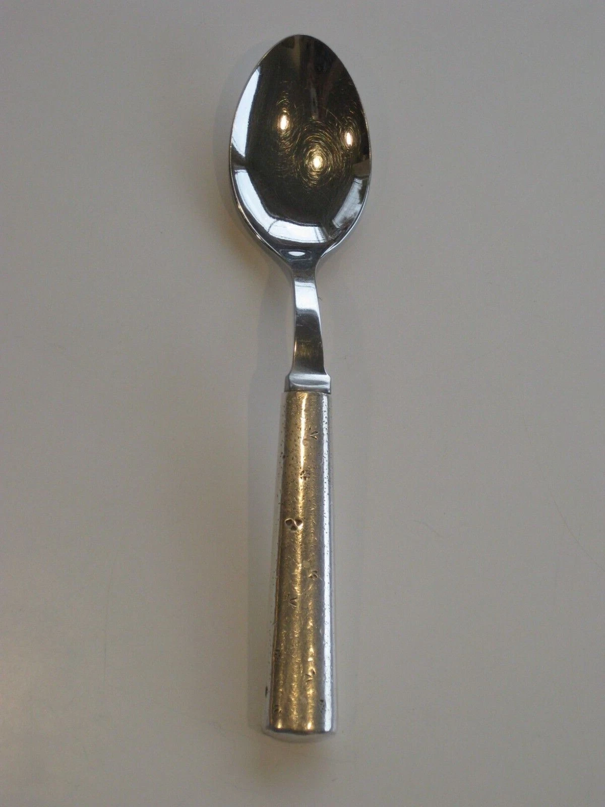 Alain Saint Joanis "Granite" Stainless & Sliver plate Soup Spoon France