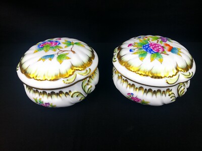 Herend Queen Victoria VBO Baroque Sugar Basin / Candy Jar 2 pcs. Brand New