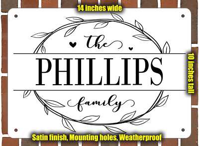 Phillips Family Decorative Metal Door or Wall Plaque (Style 1)