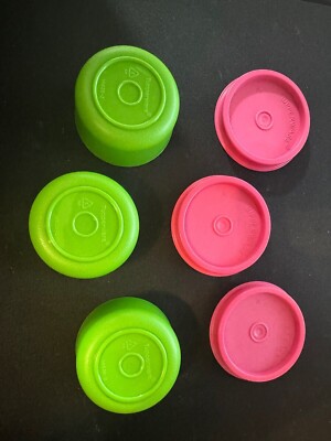 Tupperware Minis Smidgets Set of 3 Green with Liquid Tight Guava Seals New