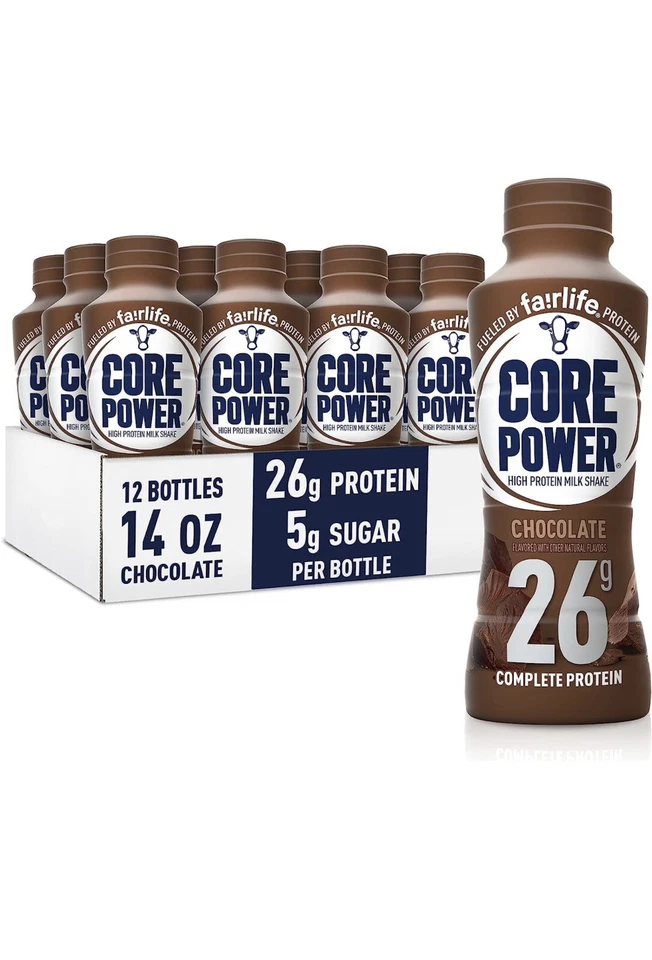 core power 26g chocolate protein milk shake 12 pack 14oz