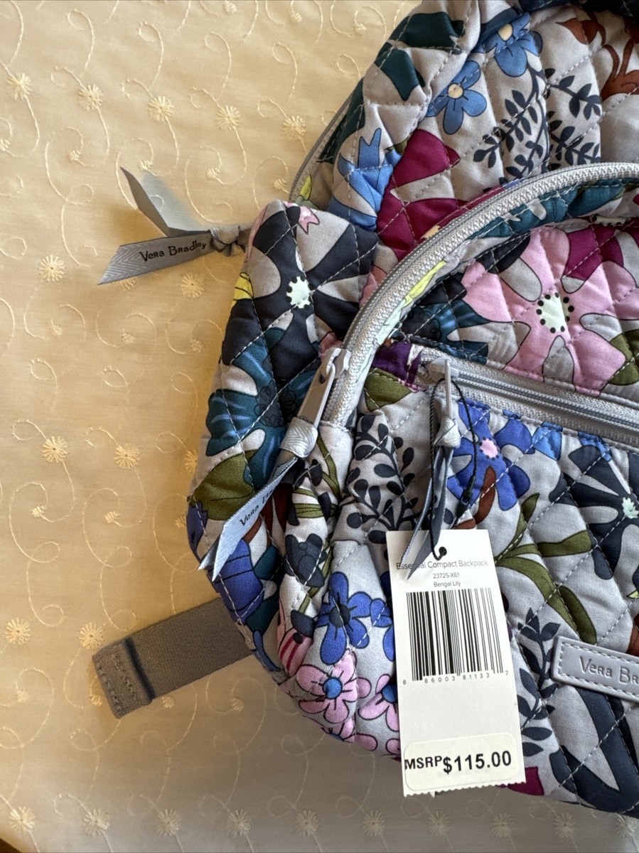 Vera Bradley Bengal Lily Compact Essential Backpack Floral  display picture 2