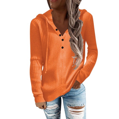 Damen Langarm Kapuzenoberteil gestreift Freizeit Kapuzenpullover Shirts für Frauen - Bild 3 von 17