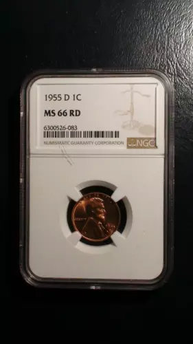 1955 D Lincoln Wheat Cent NGC MS66 RED GEM UNCIRCULATED 1C Penny Coin BUY IT!