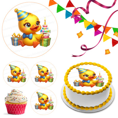 Ente Entlein Tortenaufleger Party Deko essbar Geburtstag Geschenk Feier Cupcake