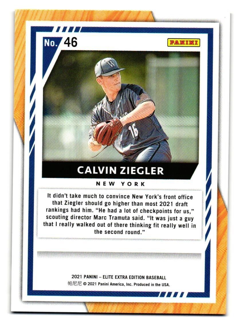 2021 Calvin Ziegler Panini Elite Extra Edition Rookie Green 2021 Calvin Ziegler Panini Elite Extra Edition Rookie Green