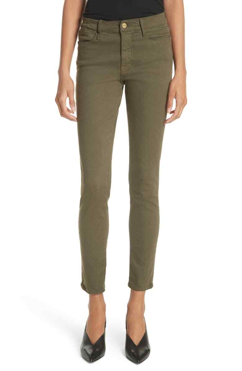 Jeans FRAME Femme – Taille 14, Vert, Slim Ankle – Neuf Avec étiquettes