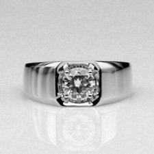 2.60Ct Round Cut VVS1 Diamond Lab-Created Engagement Ring 14K White Gold Plated 