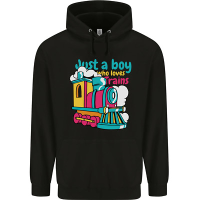 Just a Boy Who Loves Trains Spotter Engine Herren 80% Baumwolle Hoodie