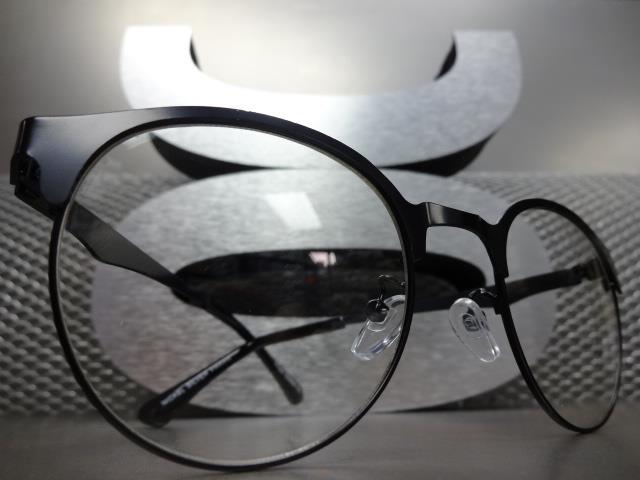 Vintage 50s Retro Style Clear Lens Eyeglasses – Thick Matte Black Square Frame, Oversized Unisex